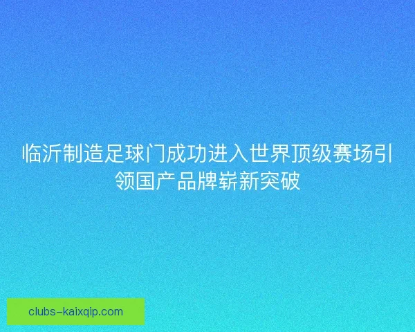 临沂制造足球门成功进入世界顶级赛场引领国产品牌崭新突破